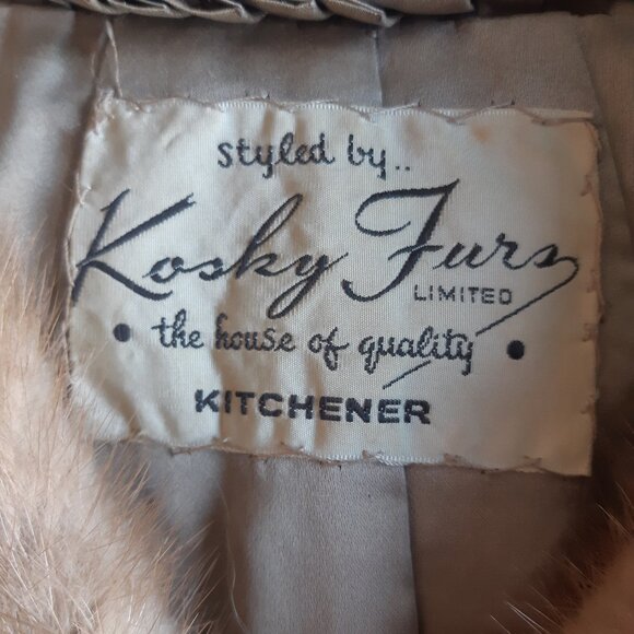 1960s Kosky Beige Mink Vintage Fur Shawl CollarJacket Coat - Picture 3 of 13
